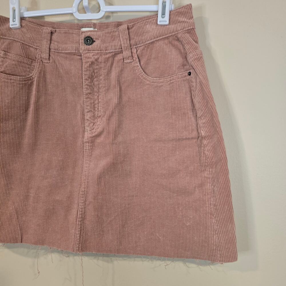 Women's Sneak Peek Dusty Rose Corduroy Mini Skirt Raw Hem | Size Medium - Picture 5 of 11